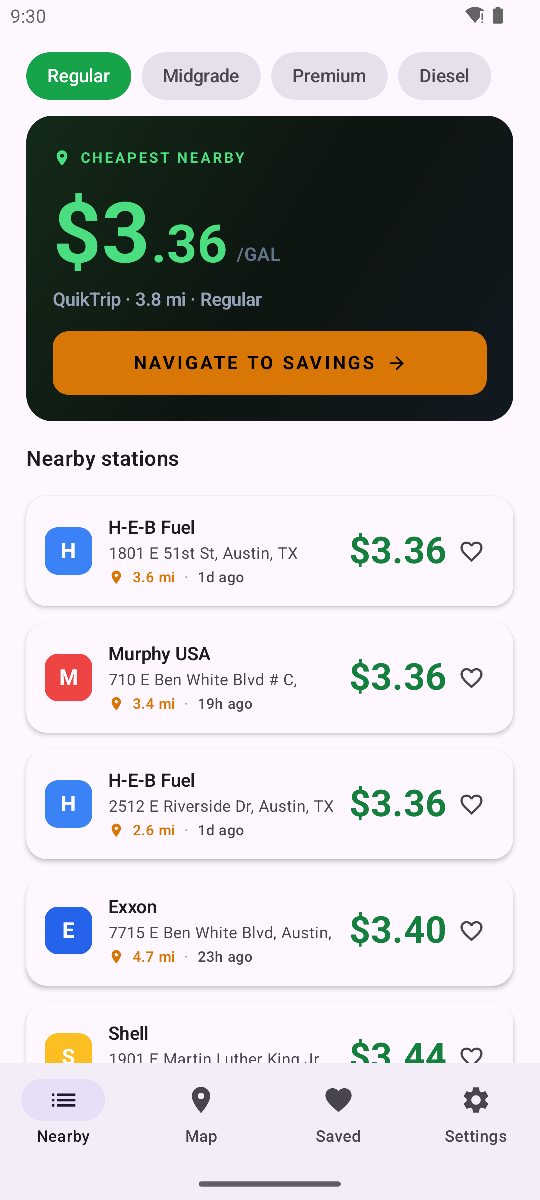 Cheap Gas Finder USA nearby prices