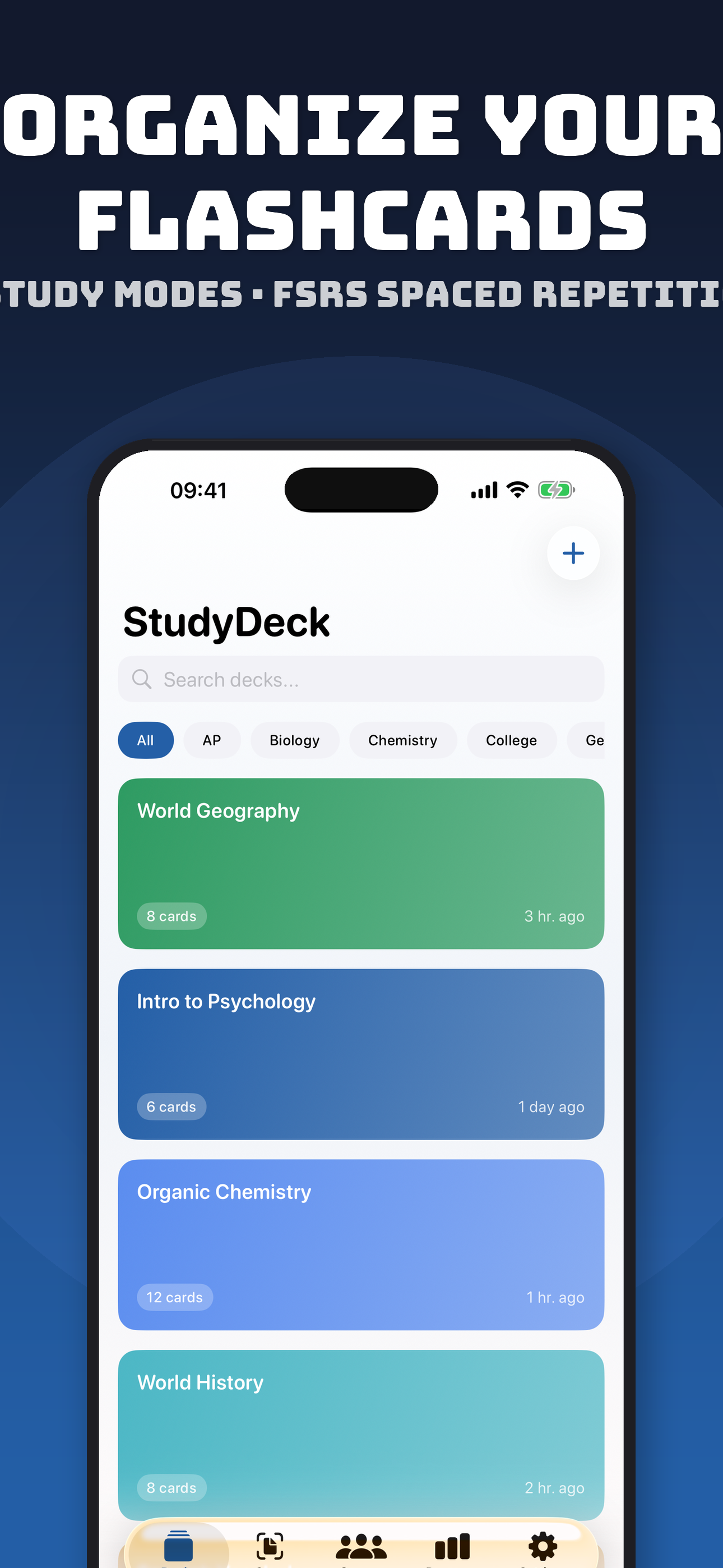 StudyDeck deck list